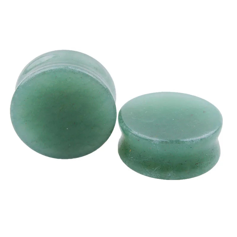 2pcs Stone Flesh Ear Plugs Tunnels Double Flare Ear Piercings Earrings Gauges Women Men Helix Lobe Labret Stretcher Body Jewelry