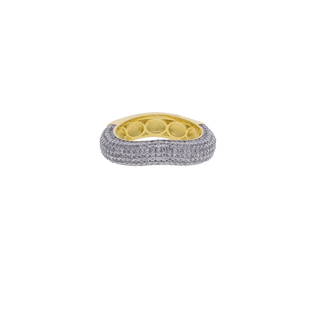 2026 New Gold Plated Multilayer Stacking Finger Ring Micro Pave Cubic Zircon For Women Fashion Unique Full Finger Jewlery