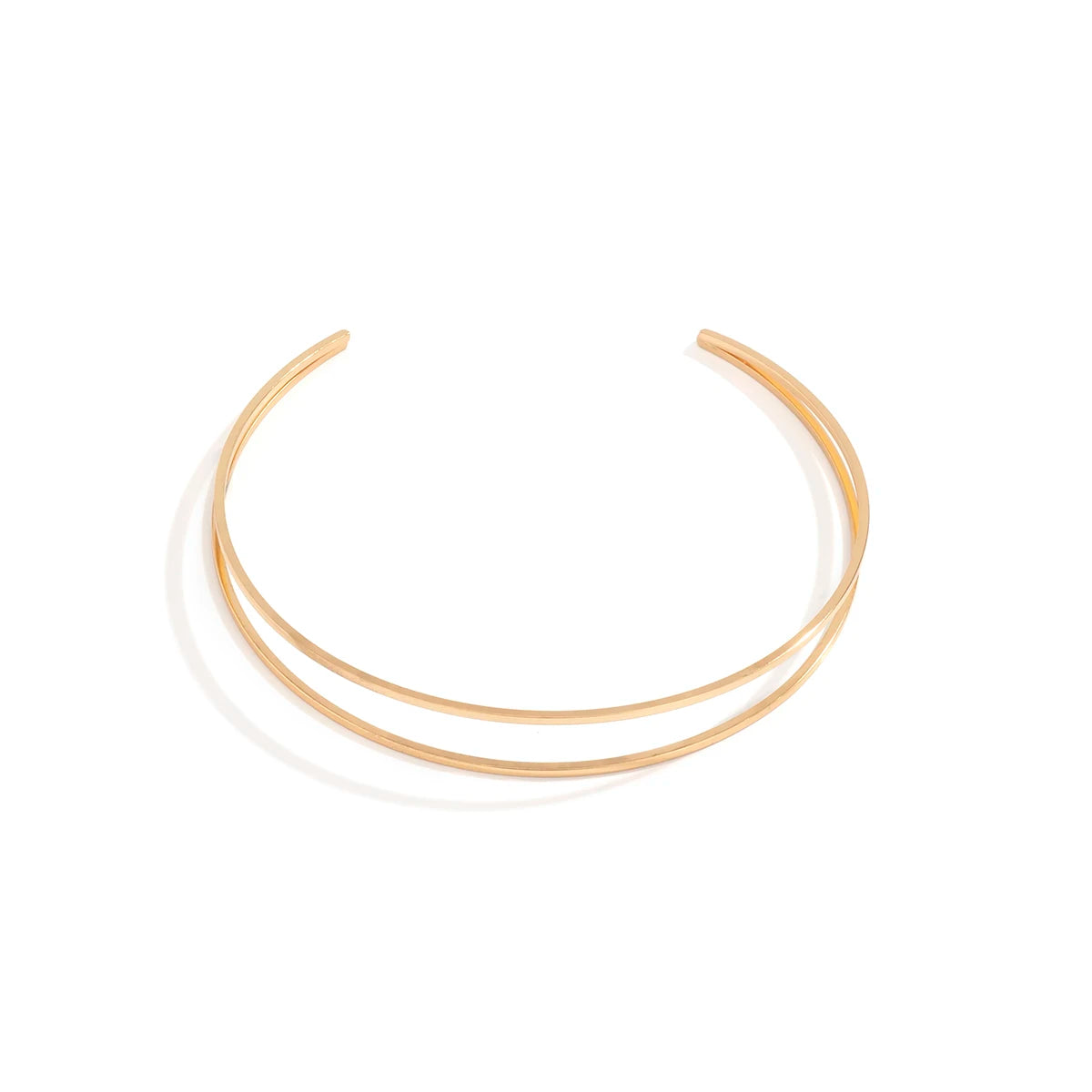 Ingemark Simple Goth Glossy Gold Color Open Cuff Bangles for Women Vintage C Shape Adjustable Arm Bracelet Grunge Jewelry Gift