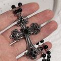Y2k punk style creative black cross set necklace, trendy retro necklace, Christmas party jewelry gift