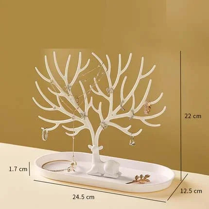 Jewelry Rack Antlers Earrings Necklaces Rings Display Bracelet Deer Jewelry Organizer Cases Stand Tray Tree Gifts For Women