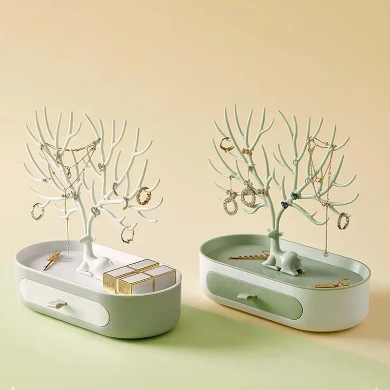 Jewelry Rack Antlers Earrings Necklaces Rings Display Bracelet Deer Jewelry Organizer Cases Stand Tray Tree Gifts For Women