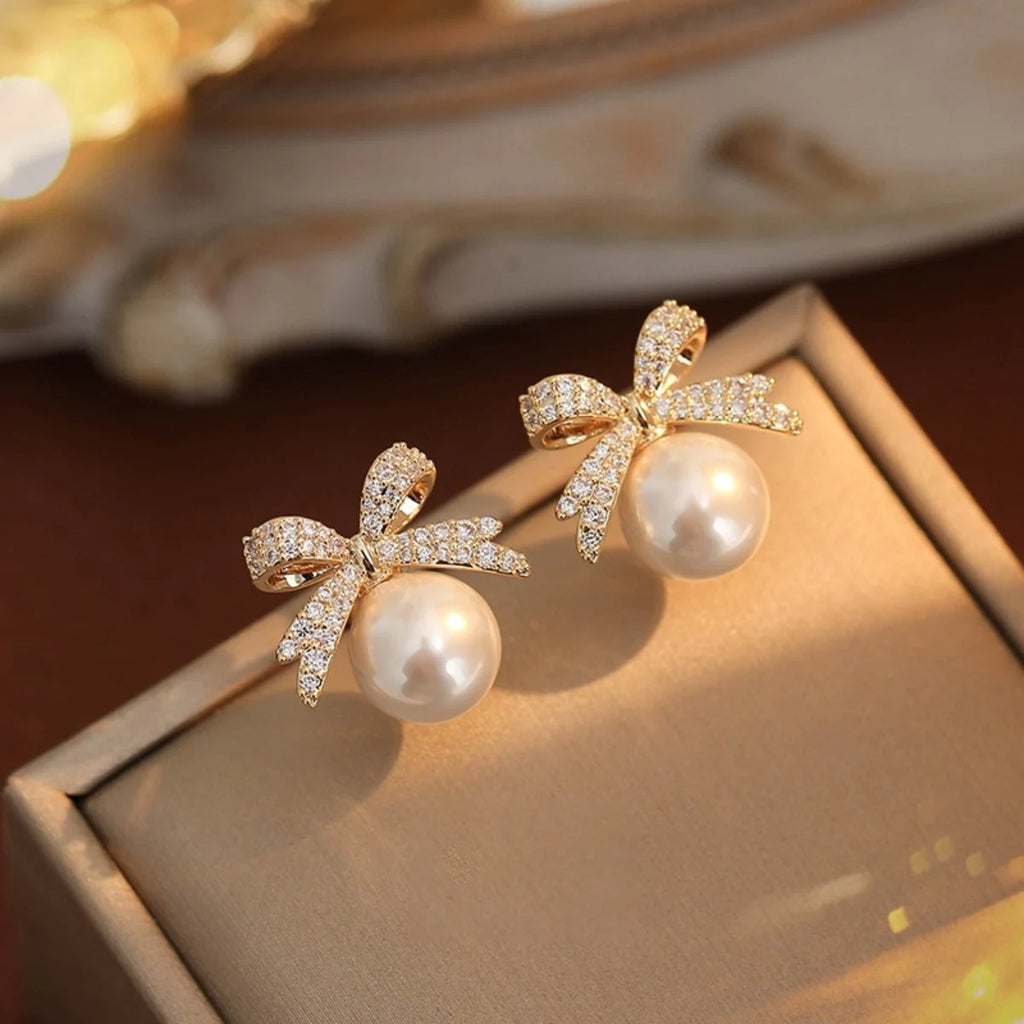 2 WOMEN'S Creative Minimalist Love Pearl Earrings, Fashionable Dressing Party Accessories