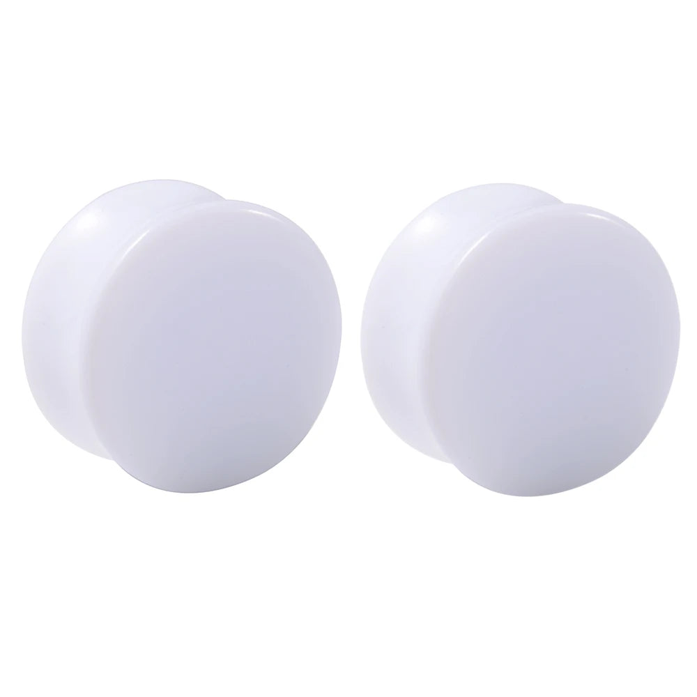 2pcs Ear Tunnel Plug White Black Clear Acrylic Double Flare Ear Gauges Saddle Expander Stretcher Body Jewelry